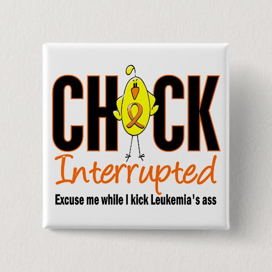 Badge Carré 5 Cm Poussin de leucémie interrompu (Devant)
