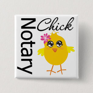 Badge Carré 5 Cm Poussin de notaire