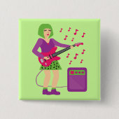 Badge Carré 5 Cm Poussin de roche (Devant)