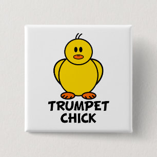Badge Carré 5 Cm Poussin de trompette