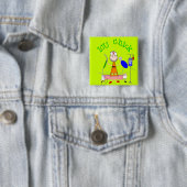 Badge Carré 5 Cm Poussin d'ICU (infirmière) (En situation)