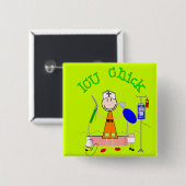 Badge Carré 5 Cm Poussin d'ICU (infirmière) (Devant & derrière)
