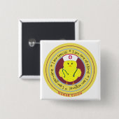 Badge Carré 5 Cm Poussin d'infirmière (Devant & derrière)
