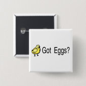 Badge Carré 5 Cm Poussin obtenu d'oeufs (Devant & derrière)