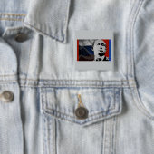 Badge Carré 5 Cm Poutine avec drapeau russe (En situation)