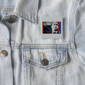 Badge Carré 5 Cm Poutine avec le drapeau russe (En situation)