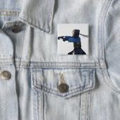 Badge Carré 5 Cm Pratique Kendo Fencer (En situation)