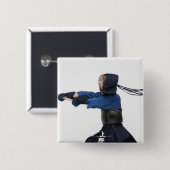 Badge Carré 5 Cm Pratique Kendo Fencer (Devant & derrière)