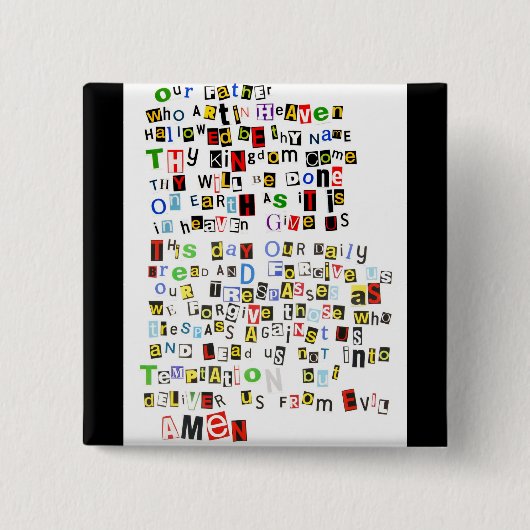 Badge Carré 5 Cm Prayer de seigneur (Devant)