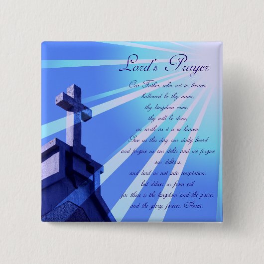 Badge Carré 5 Cm Prayer Design Pin de seigneur (Devant)