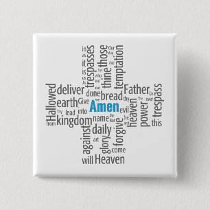 Badge Carré 5 Cm Prayer Word Cloud de seigneur