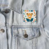 Badge Carré 5 Cm Premier bain du bébé (En situation)