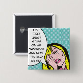 Badge Carré 5 Cm Premier bouton d'art de bruit de problèmes du (Devant & derrière)