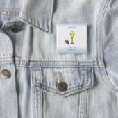 Badge Carré 5 Cm Première communion de petit-fils, Chalice avec hôt (En situation)