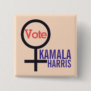 Badge Carré 5 Cm Première femme Président Kamala Harris Élection 20