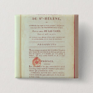 Badge Carré 5 Cm Première page de 'Memorial de Sainte-Helene'