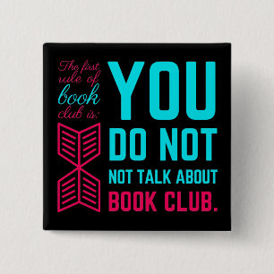 Badge Carré 5 Cm Première phrase comique du club de lecture
