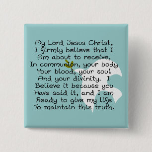 Badge Carré 5 Cm Premiers cadeaux de jour de sainte communion