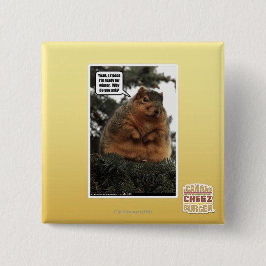 Badge Carré 5 Cm Préparez pour l'hiver (Devant)