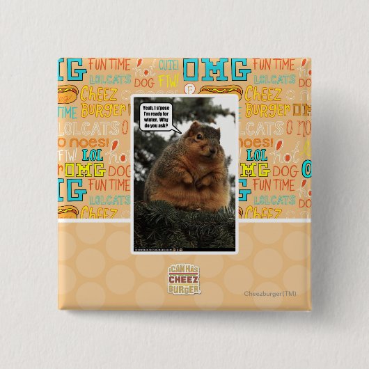 Badge Carré 5 Cm Préparez pour l'hiver (Devant)