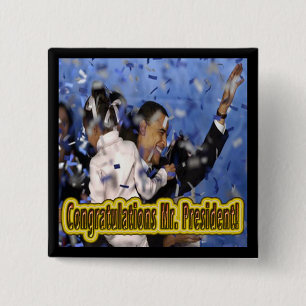 BADGE CARRÉ 5 CM PRÉSIDENT BARACK OBAMA