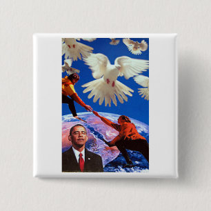 Badge Carré 5 Cm Président de paix