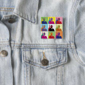 Badge Carré 5 Cm Président Obama Pop Art (En situation)