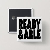 Badge Carré 5 Cm Prêt et capable (Devant & derrière)