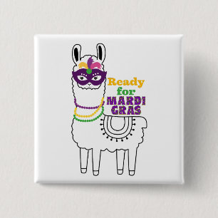 Badge Carré 5 Cm Prêt pour Mardi Gras mignon perles en lama masque 