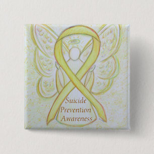 Badge Carré 5 Cm Prévention du suicide Ange Sensibilisation Pins à 