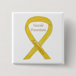 Badge Carré 5 Cm Prévention du suicide Sensibilisation Ruban Pins p