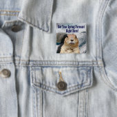 Badge Carré 5 Cm Prévisions de printemps de marmotte (En situation)