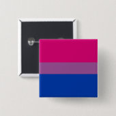 Badge Carré 5 Cm Pride bisexuelle (Bi Drapeau) (Devant & derrière)
