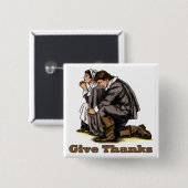 Badge Carré 5 Cm Prier les pèlerins (Devant & derrière)