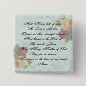 Badge Carré 5 Cm Prière de Hail Mary (Devant)