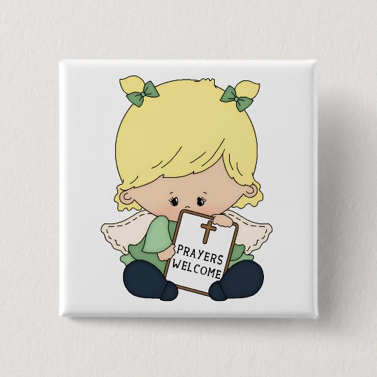 Badge Carré 5 Cm Prières - Bouton Carré (Devant)