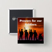 Badge Carré 5 Cm Prières pour nos soldats (Devant & derrière)