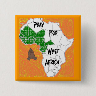 Badge Carré 5 Cm Priez pour l'Afrique de l'ouest