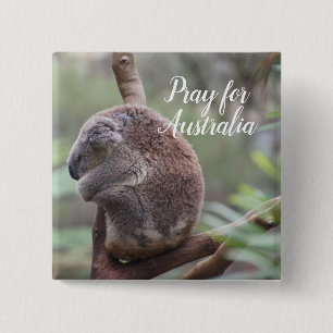 Badge Carré 5 Cm Priez pour l'Australie
