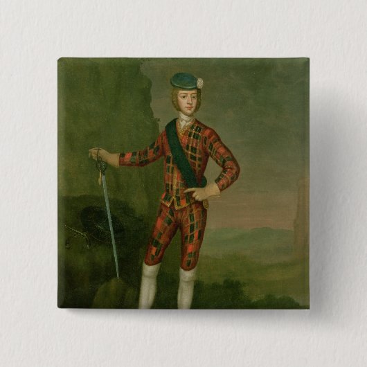 Badge Carré 5 Cm Prince Charles Edouard Stuart (Devant)