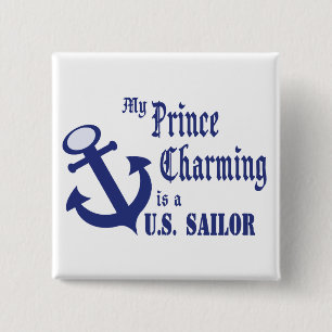 Badge Carré 5 Cm Prince Charming est un marin