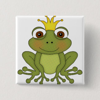 Badge Carré 5 Cm Prince de grenouille de conte de fées avec la