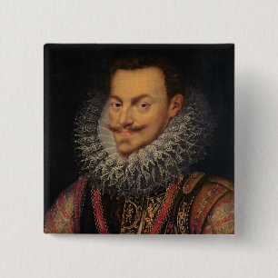 Badge Carré 5 Cm Prince de Philip William d'orange