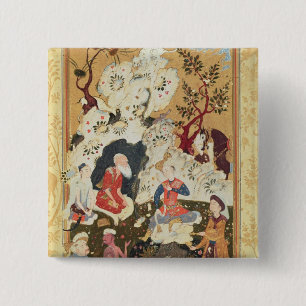 Badge Carré 5 Cm Prince rendant visite à un ascétique