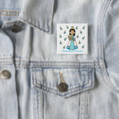 Badge Carré 5 Cm Princesse Blank de Hanoukka (En situation)