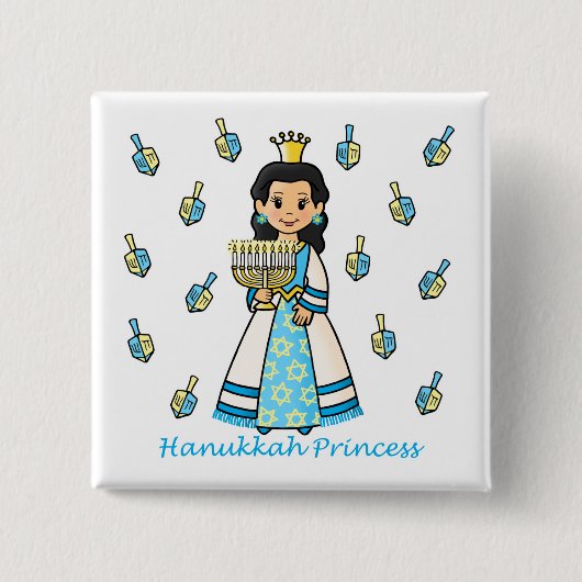 Badge Carré 5 Cm Princesse Blank de Hanoukka (Devant)