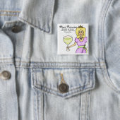 Badge Carré 5 Cm Princesse Button de vin (En situation)