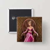 Badge Carré 5 Cm Princesse de conte de fées (Devant & derrière)