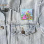 Badge Carré 5 Cm Princesse et Toad (En situation)