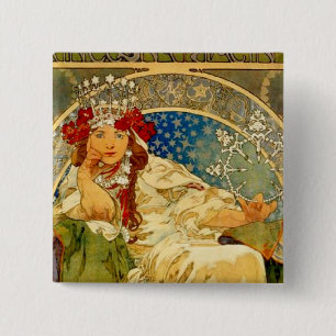 Badge Carré 5 Cm Princesse Hyacinth